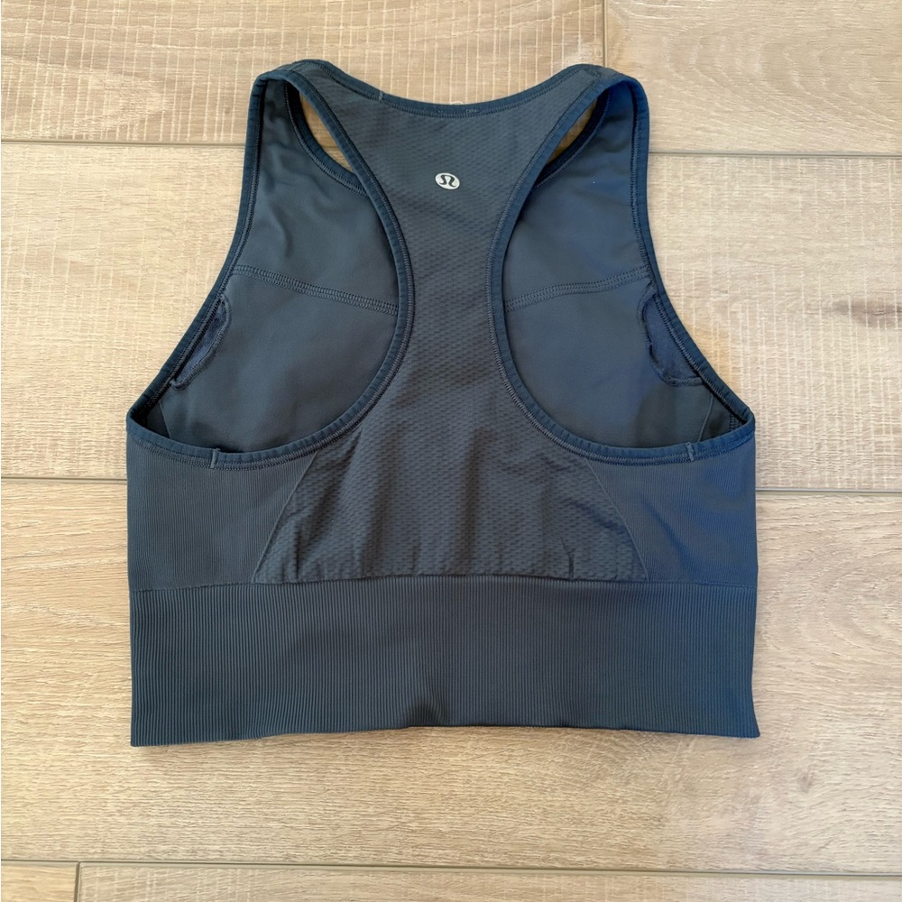 Lululemon ebb to train blue longline sports bra size 6 - Picture 4 of 6